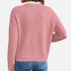 Beverly Moda | Women’s Lace Collar Knit Sweater