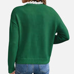 Beverly Moda | Women’s Lace Collar Knit Sweater