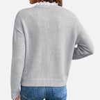 Beverly Moda | Women’s Lace Collar Knit Sweater
