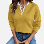 Beverly Moda | Women’s Lace Collar Knit Sweater