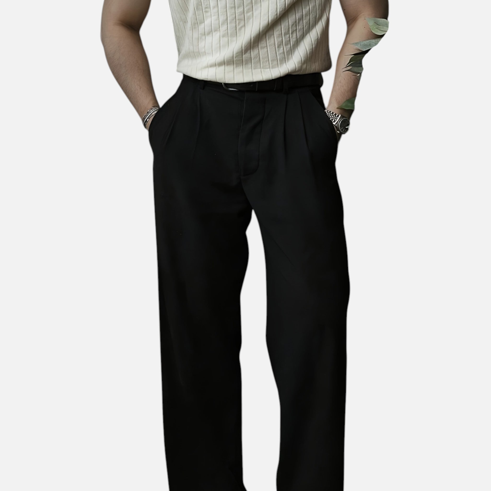 Beverly Moda | Men’s Classic Tailored Straight Pants
