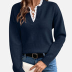 Beverly Moda | Women’s Lace Collar Knit Sweater
