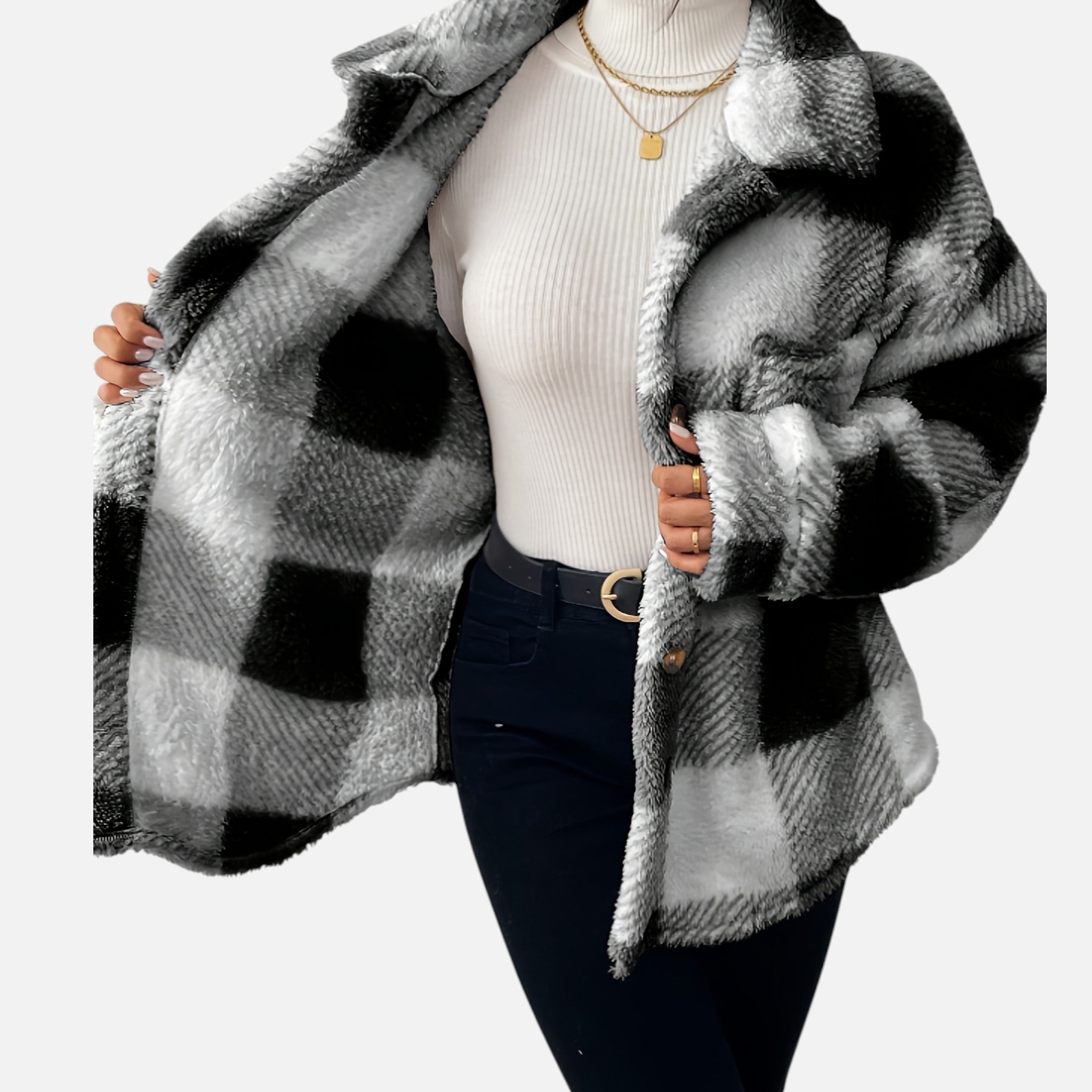Beverly Moda | Women’s Heritage Plaid Fleece Jacket