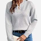 Beverly Moda | Women’s Lace Collar Knit Sweater