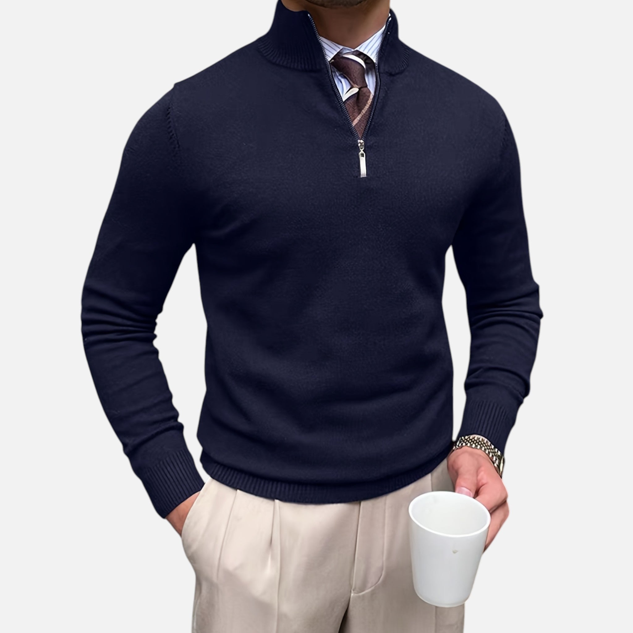 Beverly Moda | Men’s Timeless Long-Sleeve Sweater