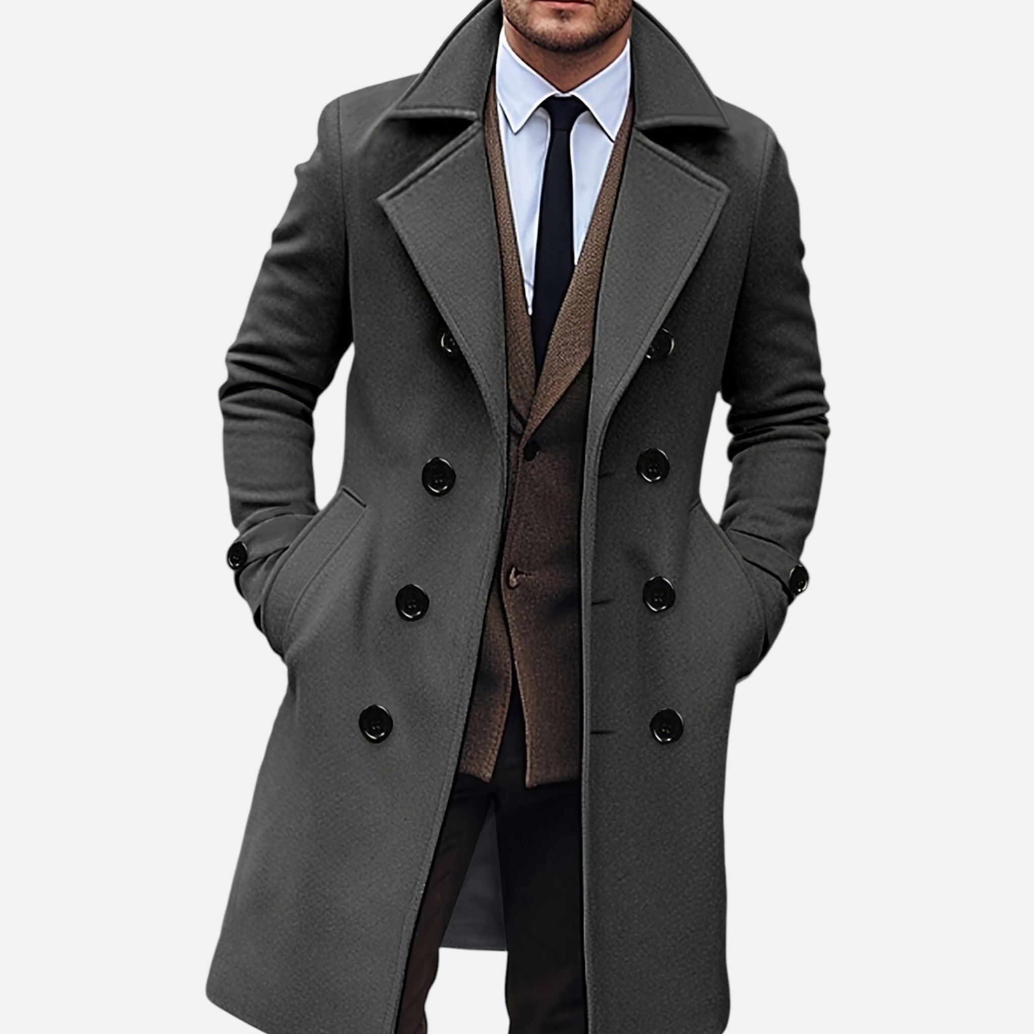 Beverly Moda | Men’s Classic Wool Overcoat