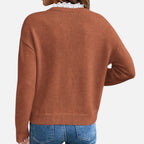 Beverly Moda | Women’s Lace Collar Knit Sweater