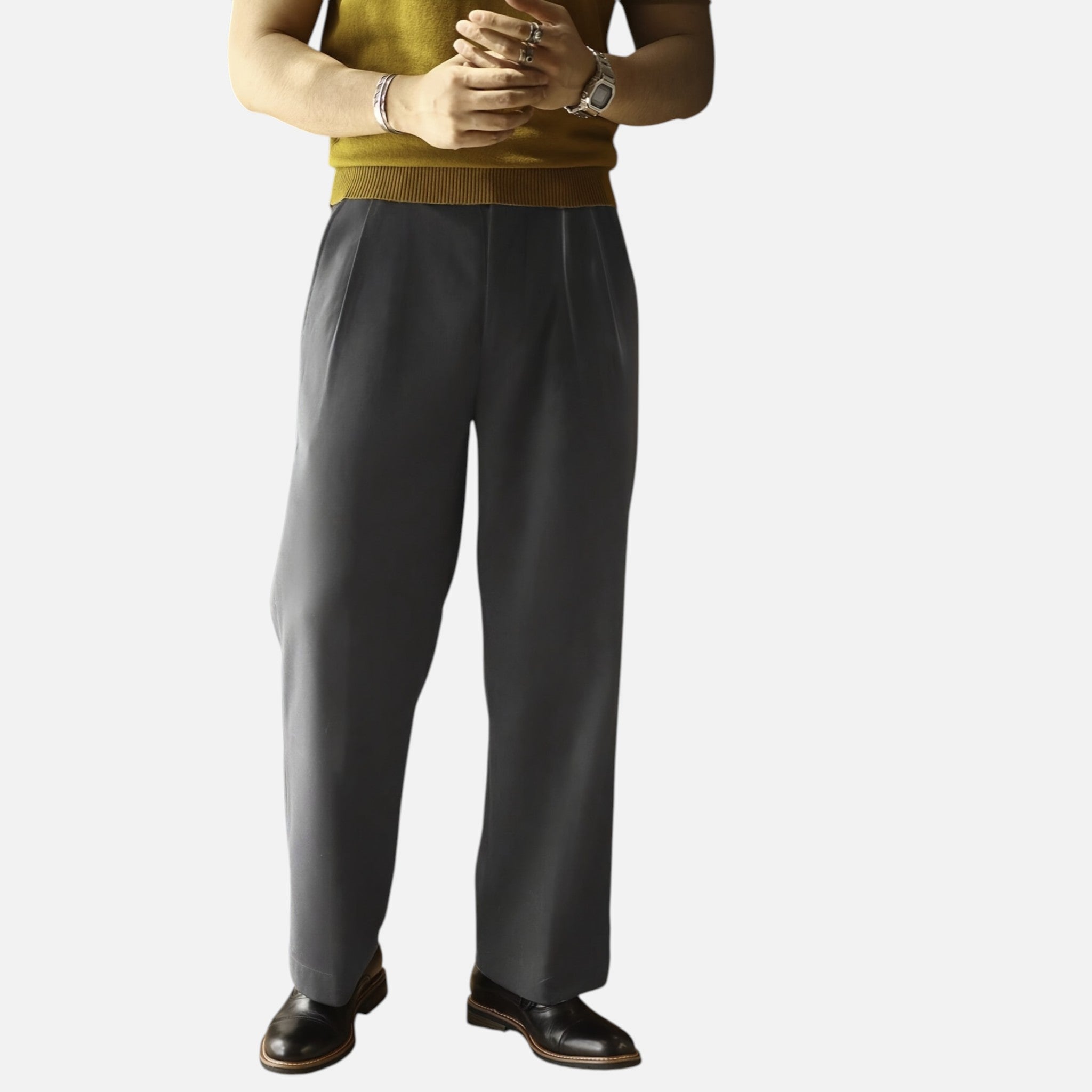 Beverly Moda | Men’s Classic Tailored Straight Pants